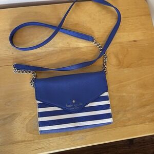 Kate Spade‎ Fairmont Square Blue and White Crossbody Mini Wallet Purse